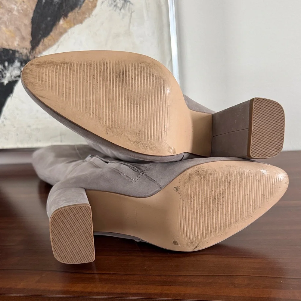 Steve Madden Grey Suede Ninny Dress Boots Heels 8 - Picture 10 of 11